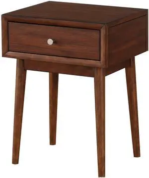 Modern Style 1pc End Table Drawer Brown Finish Living Room Furniture Stylish Table