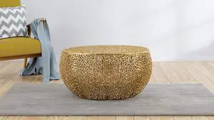 T3502-32 Round Aluminum Coffee Table in Gold  same as B009140726 (CA inventory)