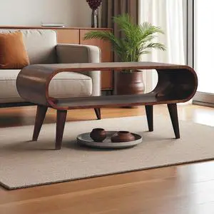 Solid Wood Amaya Nordic Style Brown Coffee Table