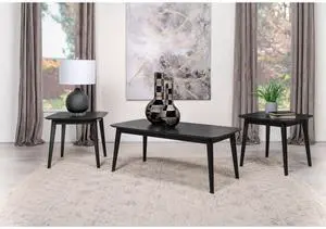 Bivens Black 3-piece Rectangular Coffee Table Set