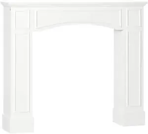 HOMCOM Modern Fireplace Mantel, Surround Mantels for Fireplace with Decorative Pattern Interior Width 29" White