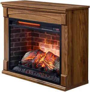 28 inch TV media entertainment center With electric fireplace