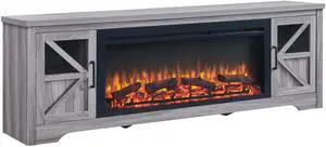 75" Fireplace TV Stand for TVs up to 80",with 44" Electric Fireplace
