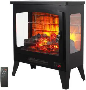 21 inchThree-sided Freestanding Electric Fireplace Stove heater with 3D Flame effect with remote control