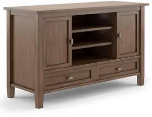 Warm Shaker - TV Media Stand - Rustic Natural Aged Brown