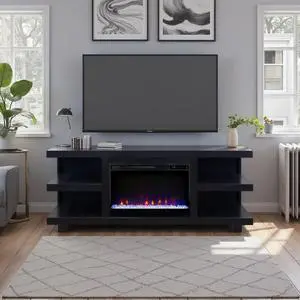 Laurel Canyon 65 inch Fireplace TV Stand for TVs up to 75 inches, Minimal Assembly, Clove Finish