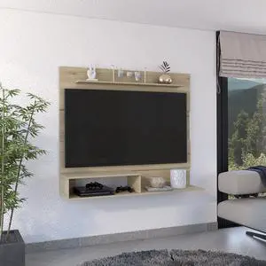 Beijing Floating Entertainment Center, One Superior Shelf, Two Shelves, Space For The TV´s up 55" -Light Pine