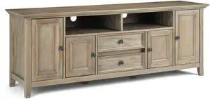 Amherst 72 inch Solid Wood TV Media Stand in Distressed Grey