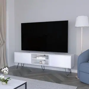 Selby TV Rack, Hairpin Leg Design with Spacious Storage