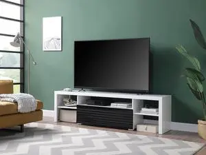 Buck II White & Black High Gloss Finish TV Stand