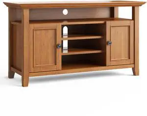 Amherst 54 inch Solid Wood TV Media Stand in Light Golden Brown