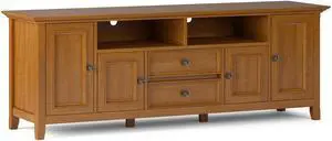 Amherst 72 inch Solid Wood TV Media Stand in Light Golden Brown