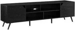 Contemporary 2-Door Minimalist TV Stand for TVs up to 80 inches  Black