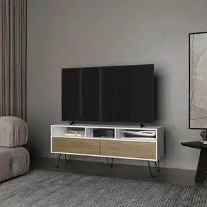 Glenns Ferry Tv Stand, Living Room,  White/Macadamia