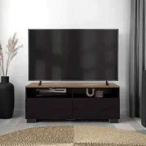 Colman Modern TV Stand with Open Shelves and Compact Profile, Minimalist Media Console for Living Room or Bedroom