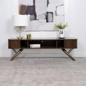 Stewart Walnut TV Stand with Sliding Door