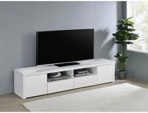 Garner White High Gloss 2-door TV Stand with Drawers