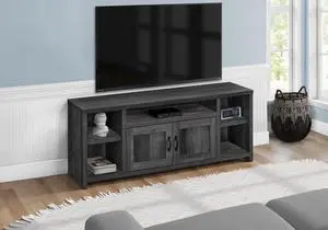 Tv Stand, 60 Inch, Console, Media Entertainment Center, Storage Cabinet, Living Room, Bedroom, Black Laminate, Transitional