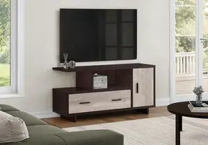 Tv Stand, 48 Inch, Console, Media Entertainment Center, Storage Cabinet, Drawers, Living Room, Bedroom, Brown Laminate, Contemporary, Modern Tv Stand, 48 Inch, Console, Media Entertainment Center, Storage Cabinet, Drawers, Living Room, Bedroom, Brown Laminate, Contemporary, Modern