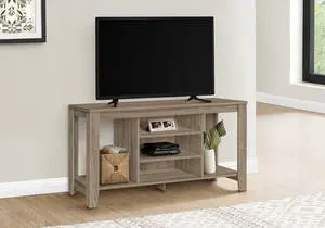 Tv Stand, 48 Inch, Console, Media Entertainment Center, Storage Shelves, Living Room, Bedroom, Brown Laminate, Contemporary, Modern