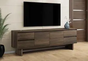 Tv Stand, 72 Inch, Console, Media Entertainment Center, Storage Drawers, Storage Cabinet, Brown Laminate, Transitional Tv Stand, 72 Inch, Console, Media Entertainment Center, Storage Drawers, Storage Cabinet, Brown Laminate, Transitional