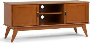 Draper - Mid Century Low TV Media Stand - Teak Brown