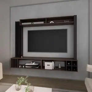 Franklin Entertainment Center with Open Storagand Storage Wine , Wenge
