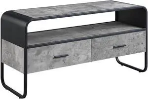 Raziela Concrete Gray & Black Finish TV Stand