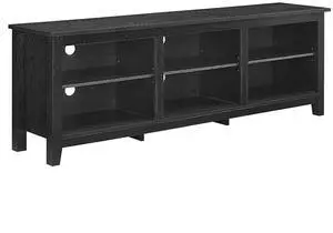 Modern Transitional 3-Shelf Open Storage 70" TV Stand for 80" TVs - Black