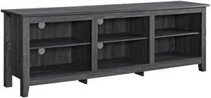 Modern Transitional 3-Shelf Open Storage 70" TV Stand for 80" TVs - Charcoal