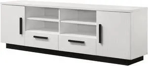 Matilda 70.5" White Finish TV Stand with Drawers