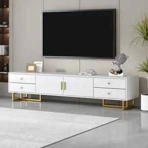 U-Can TV Stand for 65+ Inch TV, Entertainment Center TV Media Console Table, Modern TV Stand with Storage, TV Console Cabinet Furniture for Living Room(OLD SKU: WF530740AAK)