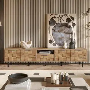 78" TV Stand for 85 75 65 Inch TV, TV Consoles for Living Room, Entertainment Center Wood TV Media with Storage