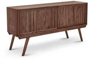 Strathcona Contemporary Walnut Wood Media Cabinet / Solid Walnut