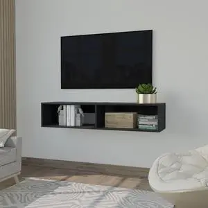 Yankton Floating TV Stand with Spacious Shelves and Cable Management
