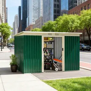 Garden Storage Shed Metal Outdoor Storage Shed, Tool House with Double Lockable Doors