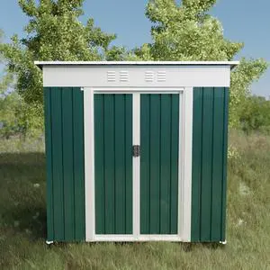 Outdoor Storage Sheds 6FTx4FT Pent Roof Green