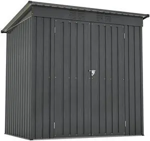 6 x 4 ft Outdoor Storage Shed, All Weather Tool Shed for Garden, Backyard, Lawn, Black