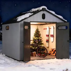 XWT012-1 6*8ft resin plastic storage shed for backyard garden big spire Tool storage