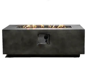 Concrete Propane Outdoor Fire Pit Table (Charcoal)
