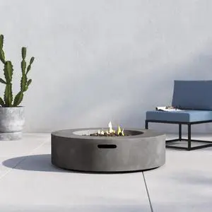 12" H Fiber Reinforced Concrete Outdoor Fire Pit Table