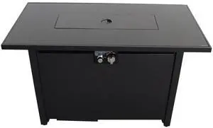 25" H x 42" W Steel Outdoor Fire Pit Table with Lid