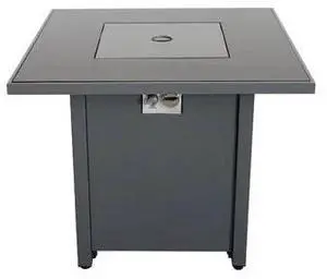 25" H x 30" W Steel Outdoor Fire Pit Table with Lid