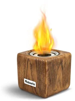Portable Tabletop Mini Ethanol Fire Pit Bowl Fireplace, Wick Included, Indoor, Outdoor Use