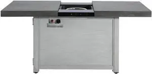 Extendable Rectangle Aluminum Alloy Fire Pit Table, 50,000BTU