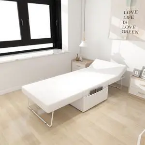 Convertible Sofa Bed, 4 in 1 Multi-Function Folding Ottoman Sleeper Bed, Modern Convertible Chair Adjustable Backrest for Living Room/Small Apartment, 36" Width White