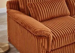 74" Cloud Corduroy Loveseat Sofa, Modern Comfy Couches, 2-Seater Sofa Couch for Living Room, Bedroom and Small Spaces,Orange