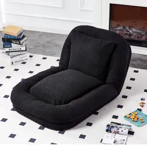 Folding Sofa Chair with 5 Adjustable Positions Plush Floor Lounge Chair for Gaming, Meditation, and Relaxation