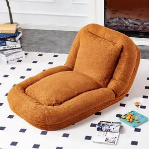 Folding Sofa Chair with 5 Adjustable Positions Plush Floor Lounge Chair for Gaming, Meditation, and Relaxation