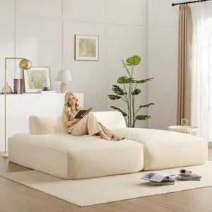 [VIDEO+NEW]90.0"Oversized Modular Sectional Sofa,Fully Compressed,Spacious Foam-Filled Sofa Bed for Living Room,elderly - friendly design,2 PC Free Combination,No Assembly Required,3 Colors